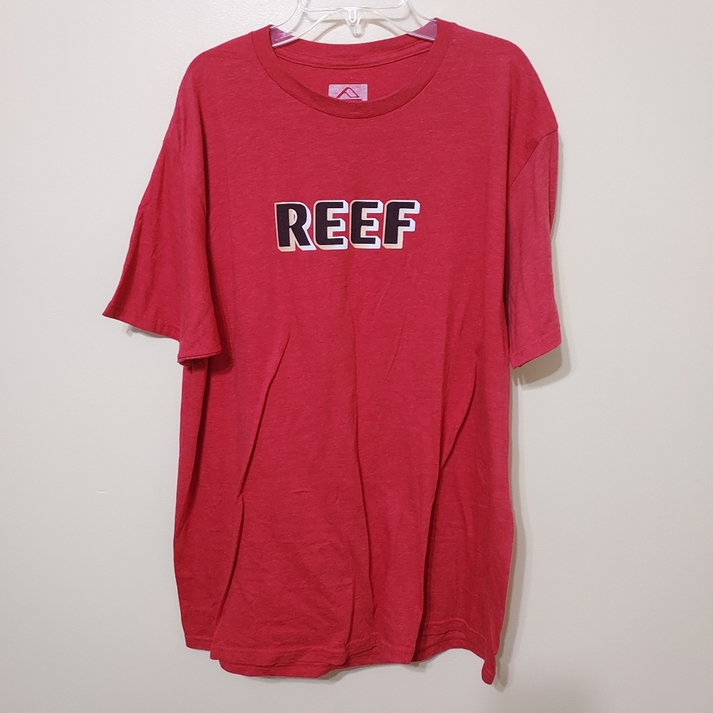 Reef Heathered Red Palm Tree graphic t-shirt XL Surf Beach Outdoors Summer